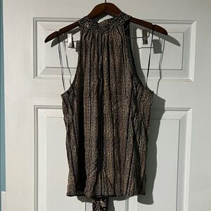 Liverpool Black and Brown Halter Top